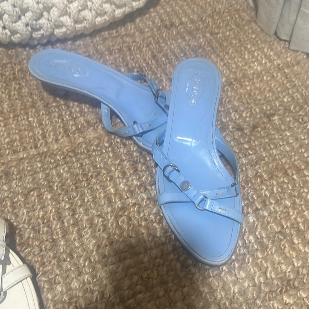 Women's Blue Slingback Slide Sandals